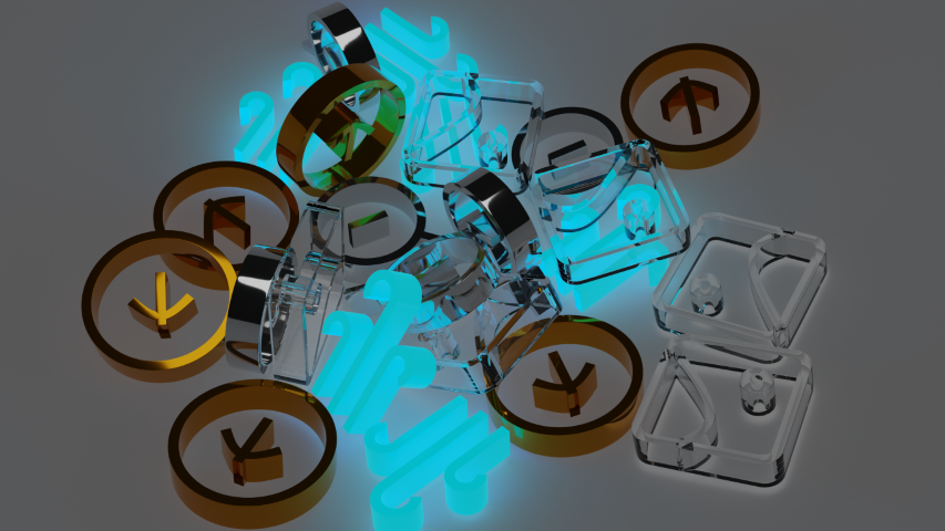 Plastic, metal, and transparent icons.